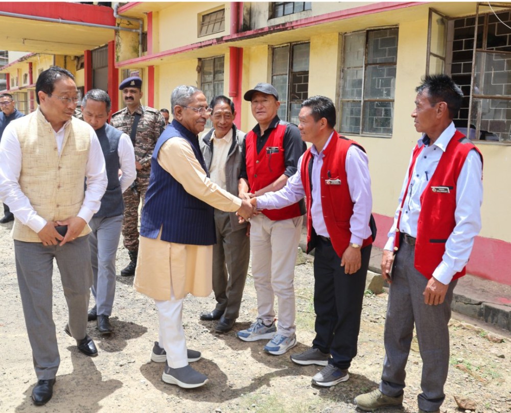 Yadav being received by officials during his visit to Wokha district on August 13. (Photo Courtesy: PRO Lok Bhavan)
